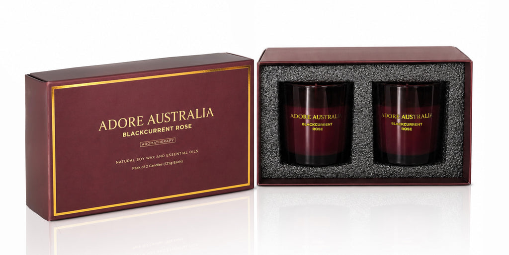 Adore Australia Blackcurrant Rose Candles Gift Set