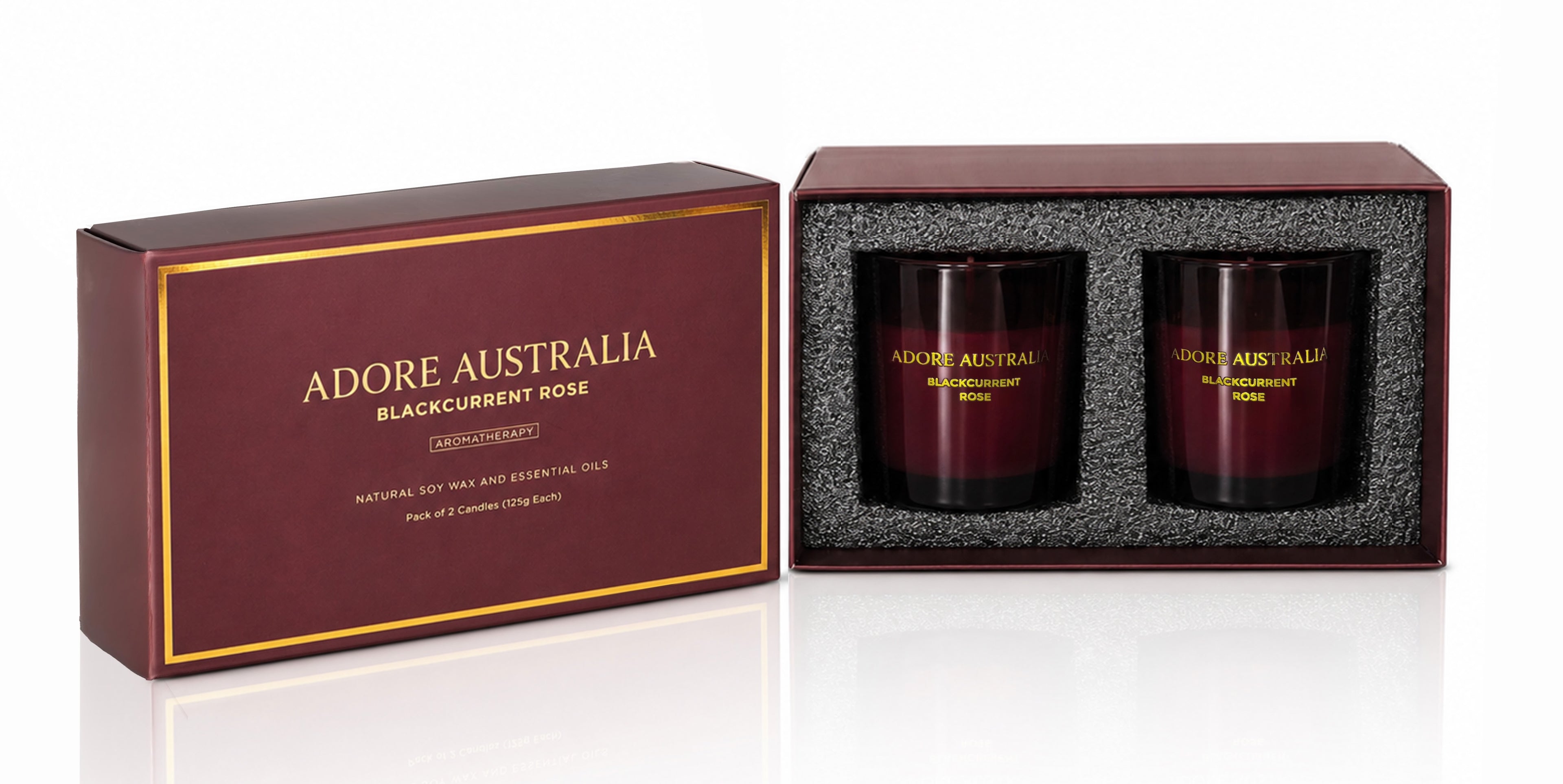 Adore Australia Blackcurrant Rose Candles Gift Set